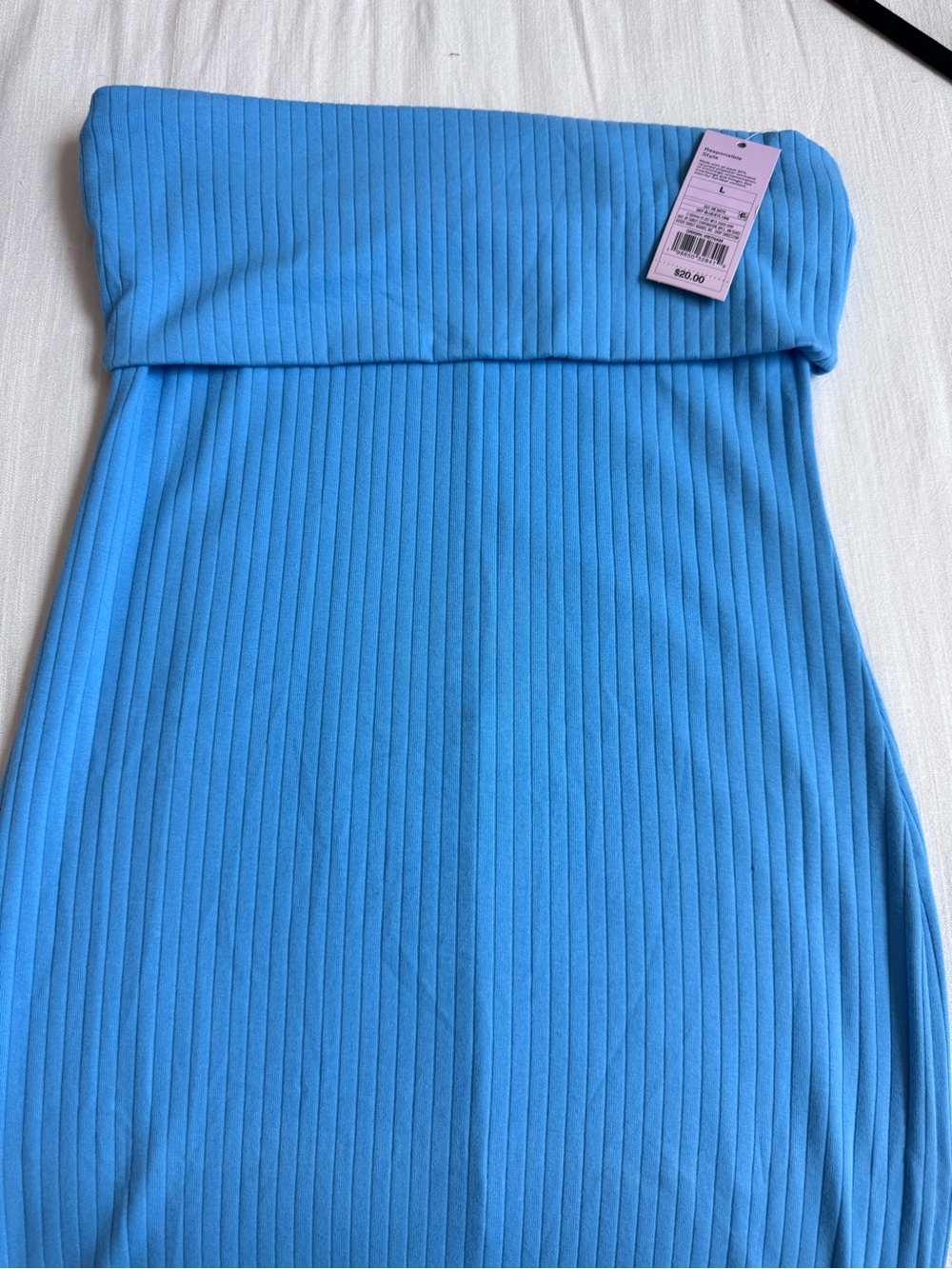 wild fable Blue Ribbed Strapless Tube Top